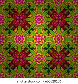 Trendy seamless floral pattern. Vector illustration with many flowers.