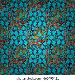 Trendy seamless floral pattern. Vector illustration with many flowers.