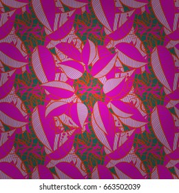 Trendy seamless floral pattern. Vector illustration with many flowers.