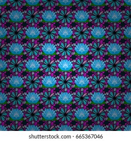 Trendy seamless floral pattern. Vector illustration with many flowers.