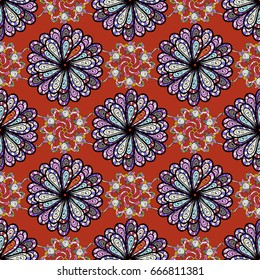 Trendy seamless floral pattern. Vector illustration with many flowers.