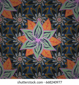 Trendy seamless floral pattern. Vector illustration with many flowers.