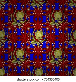 Trendy seamless Floral Pattern In Vector illustration. Flat Flower Elements Design. Beautiful fabric pattern. Colour Summer Theme seamless pattern Background.