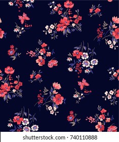 Trendy Seamless Floral Pattern in Vector