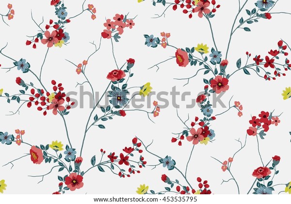 Trendy Seamless Floral Pattern Vector Stock Vector (Royalty Free ...