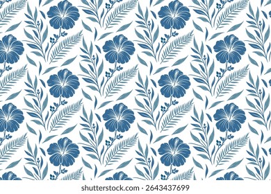trendy seamless floral print with botanical one line drawing elements for fabric bedsheets kitchen wear and pillow covers

