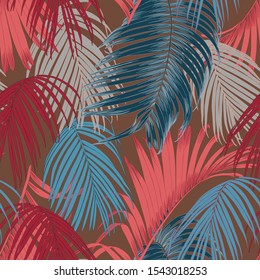 trendy seamless luxury tropical pattern vector in exclusive designer colors. suitable for use in textile design