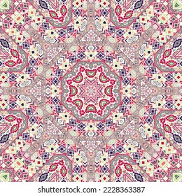 Trendy seamless ornament with geometric elements composition. Graphic turkish design. Textile print. Small elements background. Vector embroidery pattern.