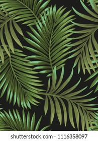 Trendy seamless palm pattern. Vector hand draewn jundle illustration. Template for print design.