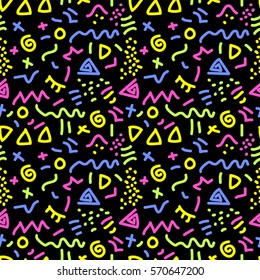 Trendy seamless pattern in 80s style for your decoration, can be used as phone cases design, throw pillows or bed linen fabrics, T-shirts, leggins or other young clothes design etc