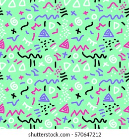 Trendy seamless pattern in 80s style for your decoration, can be used as phone cases design, throw pillows or bed linen fabrics, T-shirts, leggins or other young clothes design etc