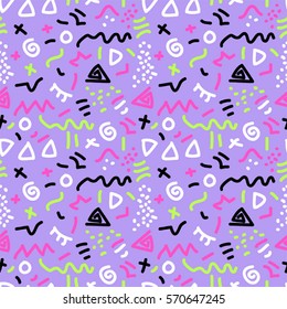 Trendy seamless pattern in 80s style for your decoration, can be used as phone cases design, throw pillows or bed linen fabrics, T-shirts, leggins or other young clothes design etc