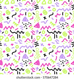 Trendy seamless pattern in 80s style for your decoration, can be used as phone cases design, throw pillows or bed linen fabrics, T-shirts, leggins or other young clothes design etc