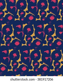 Trendy seamless pattern. Abstract colorful hand drawing circle flowers. Vector