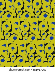 Trendy seamless pattern. Abstract colorful hand drawing circle flowers. Vector