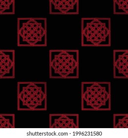 Trendy seamless pattern with abstract geometric ornament  on  black background. Vector illustration for textile print , background, wallpaper, decorative paper and other design.