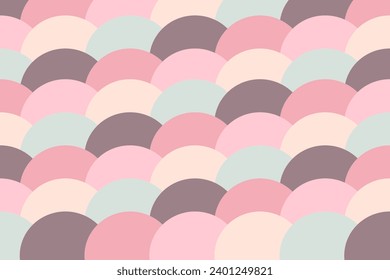 Trendy seamless pattern with abstract geometric fish scale shapes. Vector Illustration.
