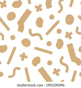 Trendy seamless pattern with abstract organic cut out. Matisse inspired shapes in neutral colors. Modern vector illustration perfect for fabric, wrapping texture, textile, wallpaper, home apparel.