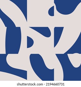 Trendy seamless pattern with abstract organic cut out Matisse inspired shapes
