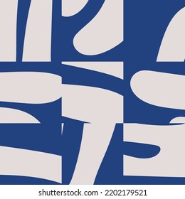 Trendy seamless pattern with abstract organic cut out Matisse inspired shapes