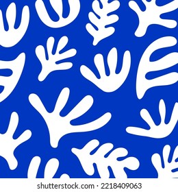 Trendy seamless pattern abstract organic shapes inspired by matisse. Can be used for modern minimalist wall decoration, wallpaper, interior decoration