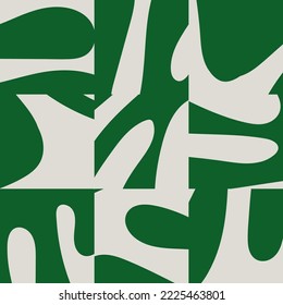 Trendy seamless pattern with abstract organic cut out Matisse inspired shapes