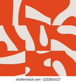 Trendy seamless pattern with abstract organic cut out Matisse inspired shapes