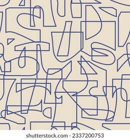 Trendy seamless pattern with abstract organic cut out Matisse inspired shapes