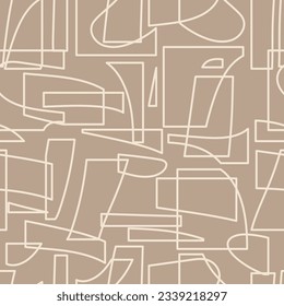 Trendy seamless pattern with abstract organic cut out Matisse inspired shapes