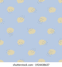 Trendy seamless pattern of abstract shapes and doodles. Backgrounds and wallpapers for invitations, cards, fabrics, packaging, textiles. Vector illustration.