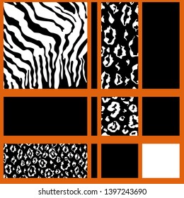 Trendy seamless pattern with  animal skin leopard zebra print for fabric design
