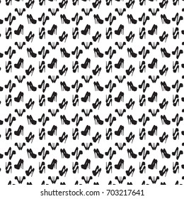 Trendy seamless pattern with black women's shoes.