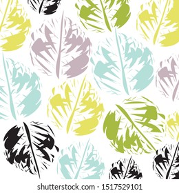 Trendy seamless pattern with brush strokes.