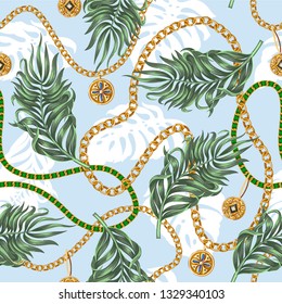 Trendy seamless pattern with chains