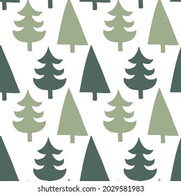 Trendy seamless pattern with Christmas trees. Perfect for holiday packing, print, postcard, invitation. 