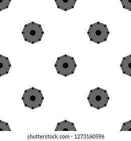 Trendy seamless pattern designs. Black and white mosaic with octagons with striped texture. Vector geometric background. Can be used for wallpaper, textile, invitation card, wrapping.