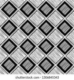Trendy seamless pattern designs. Black-and-white figures drawn in ink. Vector geometric background. Can be used for wallpaper, textile, invitation card, wrapping, web page background.