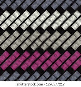 Trendy seamless pattern designs. Cells and strips. A mosaic of square patches. Patchwork texture. Embroidery. Vector geometric background. Can be used for wallpaper, textile, wrapping.