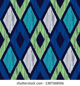 Trendy seamless pattern designs. Diamonds with a painted texture. Vector geometric background. Can be used for wallpaper, textile, invitation card, wrapping, web page background.