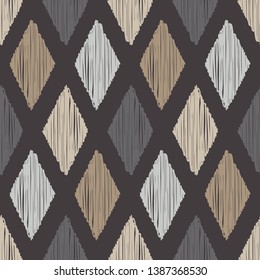 Trendy seamless pattern designs. Diamonds with a painted texture. Vector geometric background. Can be used for wallpaper, textile, invitation card, wrapping, web page background.