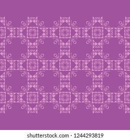 Trendy seamless pattern designs. Figures from cubes. Vector geometric background. Mosaic texture. Can be used for wallpaper, textile, invitation card, wrapping, web page background.