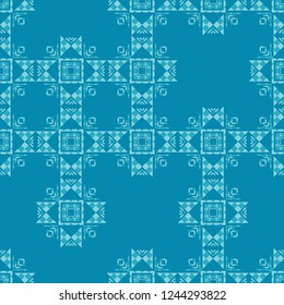 Trendy seamless pattern designs. Figures from cubes. Vector geometric background. Mosaic texture. Can be used for wallpaper, textile, invitation card, wrapping, web page background.