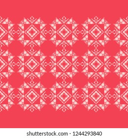Trendy seamless pattern designs. Figures from cubes. Vector geometric background. Mosaic texture. Can be used for wallpaper, textile, invitation card, wrapping, web page background.
