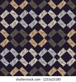 Trendy seamless pattern designs. Figures from Strips. Vector geometric background. Mosaic texture. Can be used for wallpaper, textile, invitation card, wrapping, web page background.