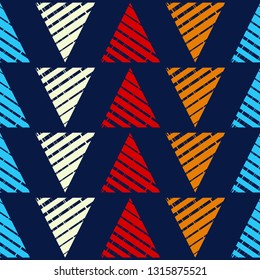 Trendy seamless pattern designs. Figures from the triangles. Vector geometric background. Can be used for wallpaper, textile, invitation card, wrapping, web page background.