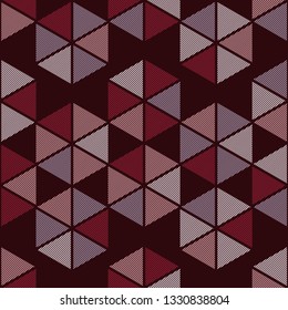 Trendy seamless pattern designs. Figures from multi-colored hexagons. Vector geometric background. Can be used for wallpaper, textile, invitation card, wrapping, web page background.