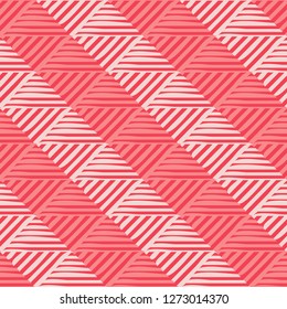 Trendy seamless pattern designs. Mosaic of striped squares. Vector geometric background. Can be used for wallpaper, textile, invitation card, wrapping, web page background.