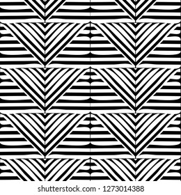 Trendy seamless pattern designs. Mosaic of striped squares. Vector geometric background. Can be used for wallpaper, textile, invitation card, wrapping, web page background.