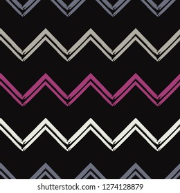Trendy seamless pattern designs. A mosaic of pen-drawn zigzags. Vector geometric background. Can be used for wallpaper, textile, invitation card, wrapping, web page background.