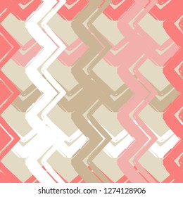 Trendy seamless pattern designs. A mosaic of pen-drawn zigzags. Vector geometric background. Can be used for wallpaper, textile, invitation card, wrapping, web page background.
